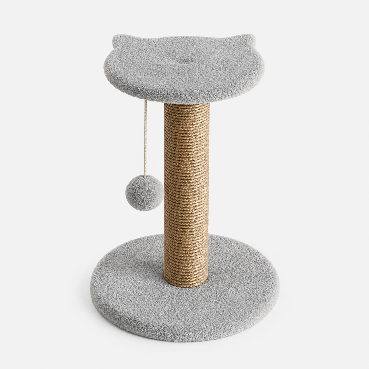 Sisal Cat Scratching Post with Cat-Shaped Perch – 50 cm